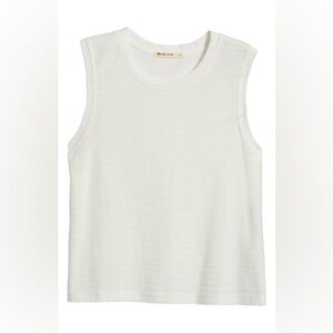 Marine Layer Lydia Textured Stripe Tank Top Women’s Cream - Medium